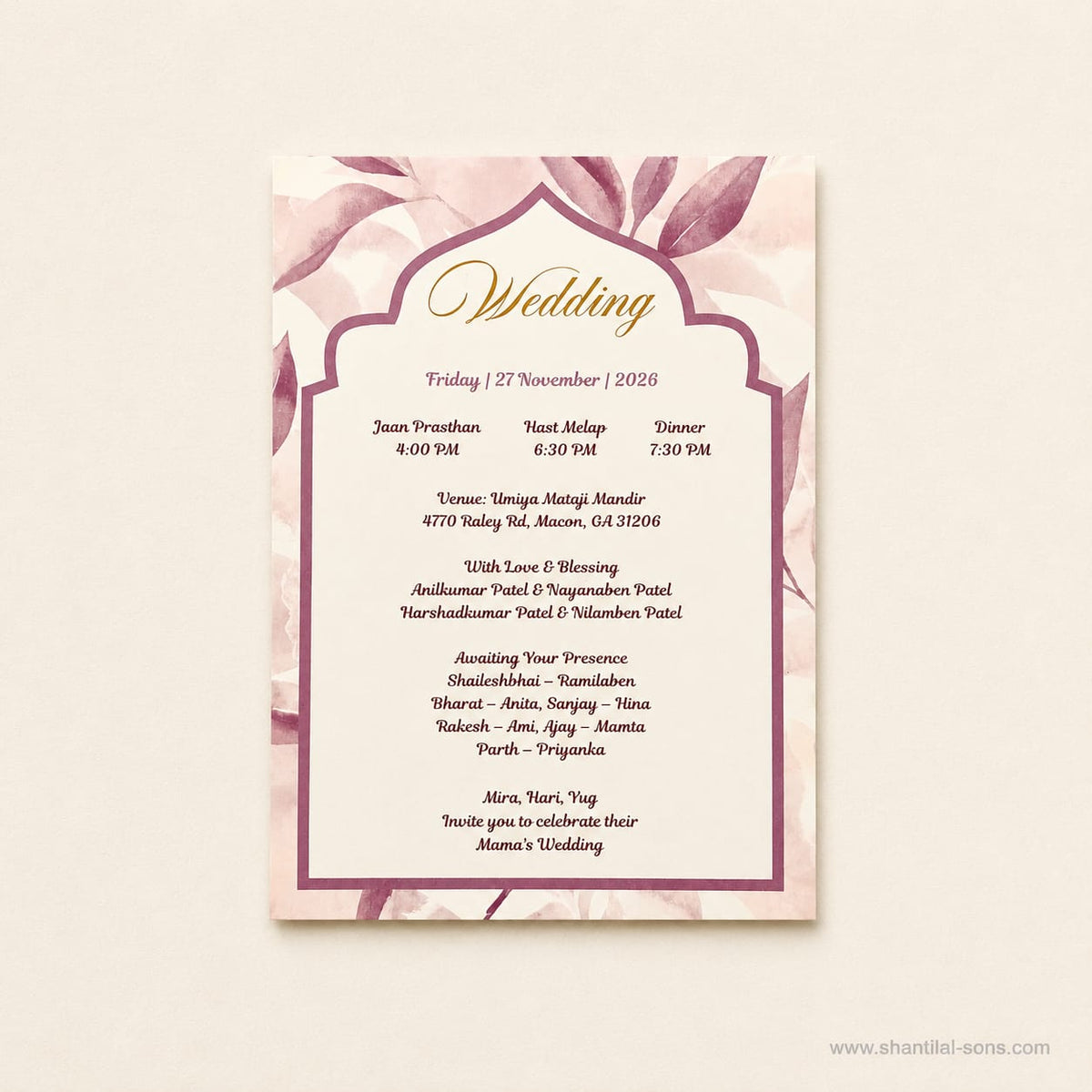 Floral Wedding Invitation | SS - 2012