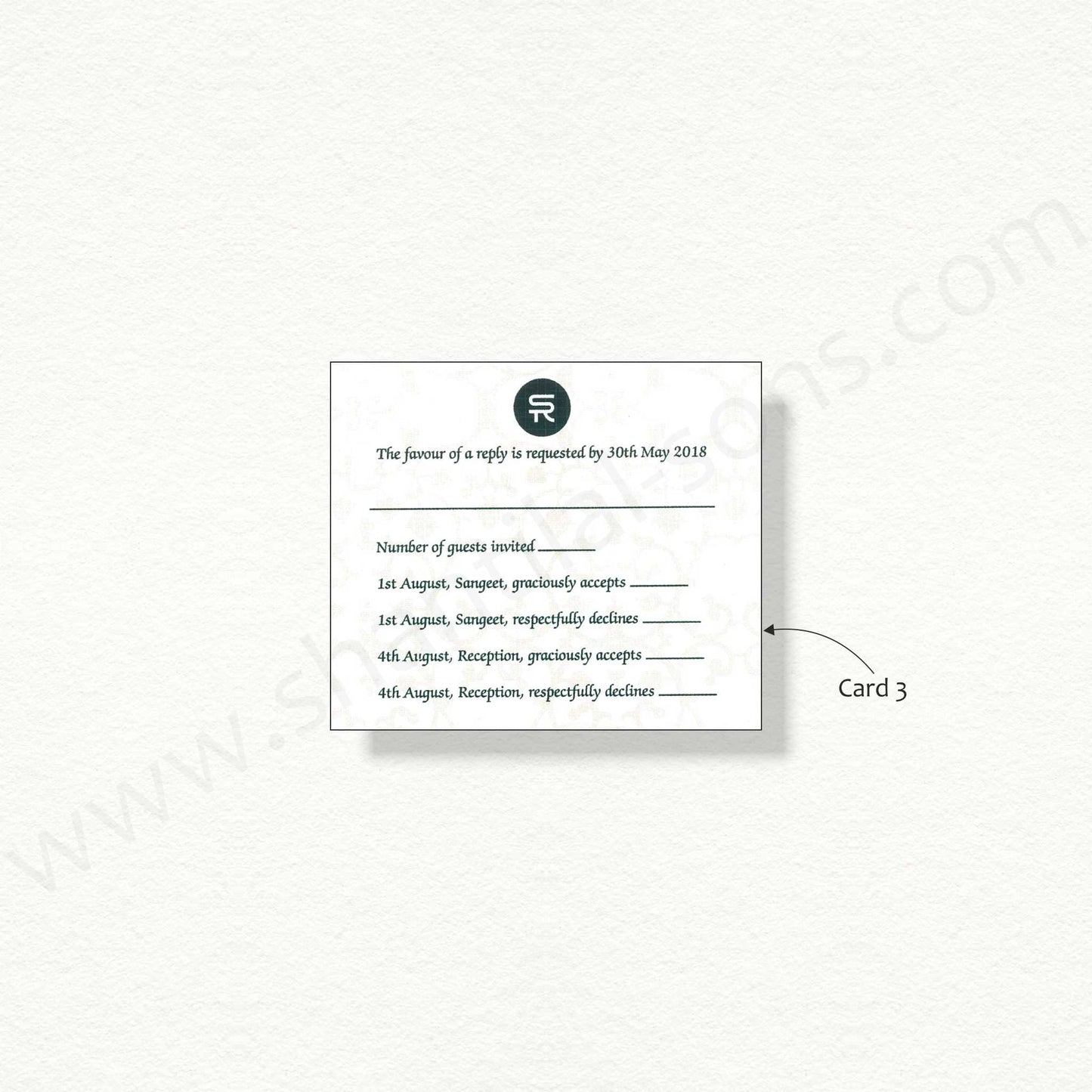 Designer RSVP Card | R - 2