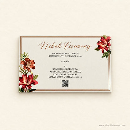 Designer Floral Handmade Paper Wedding Invitation | SS - 2004 -A