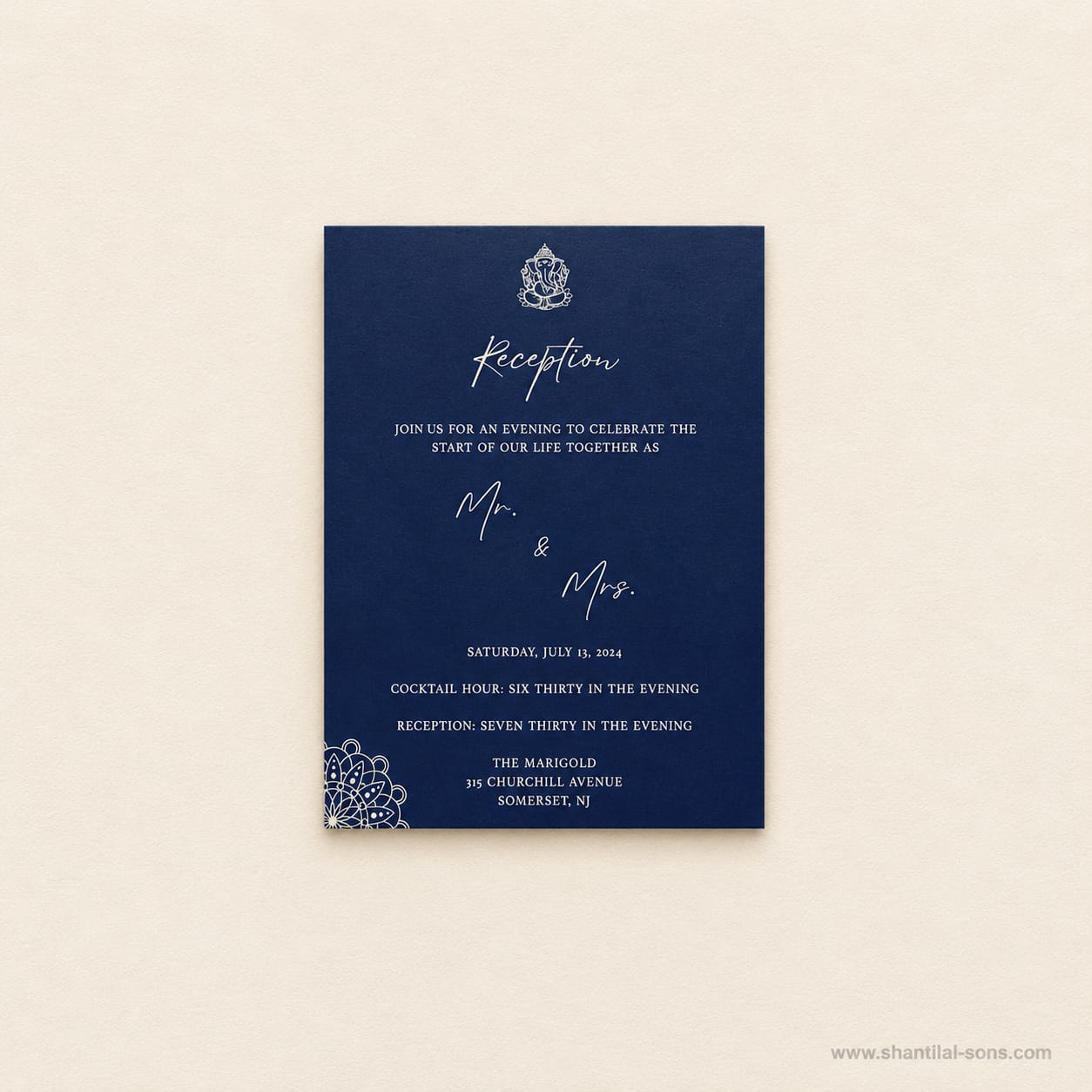 Elegant Wedding Card with Vellum Paper & Wax Seal | SS - 9007