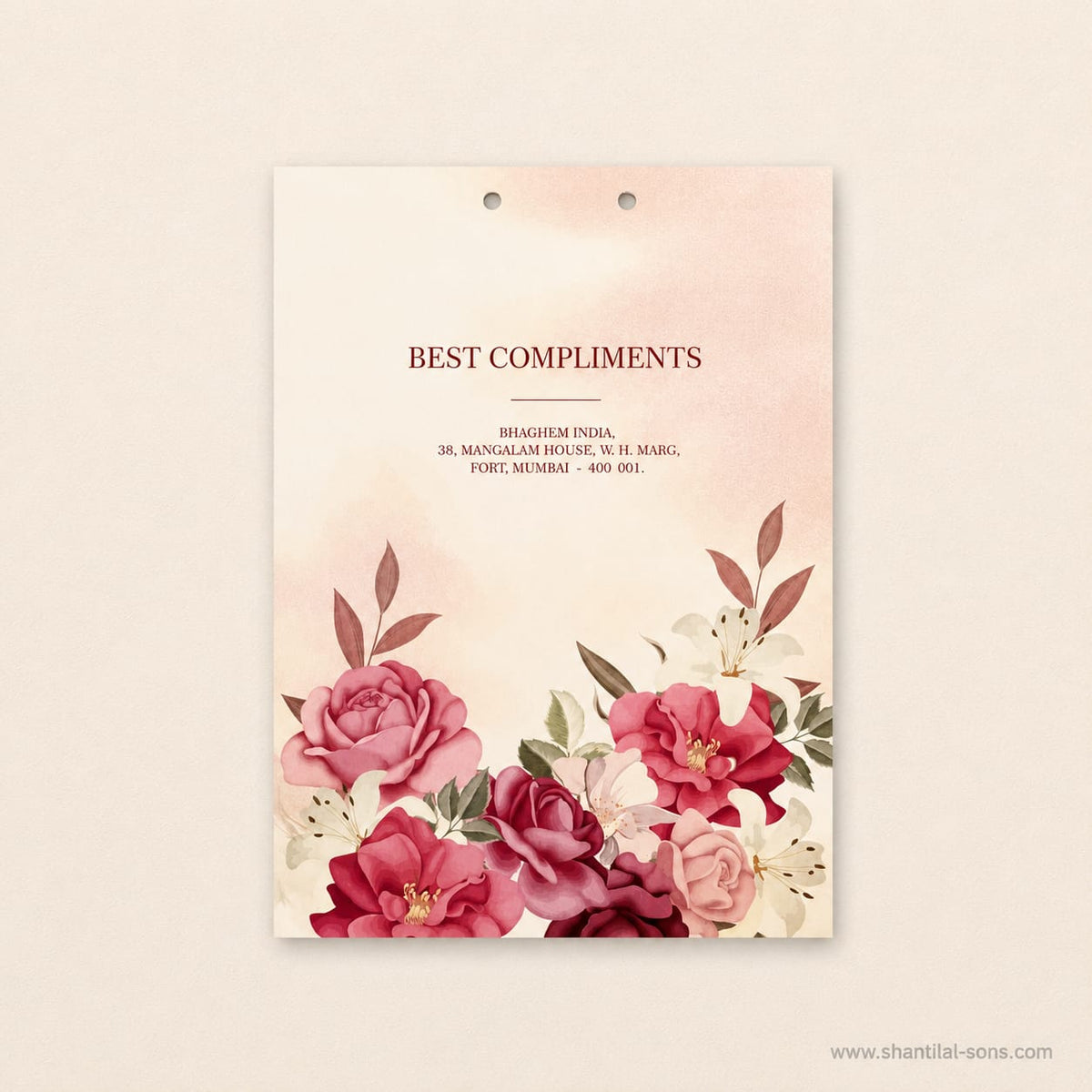 Customized Floral Wedding Card with Beautiful Initial Logo Tag | SS - 80150
