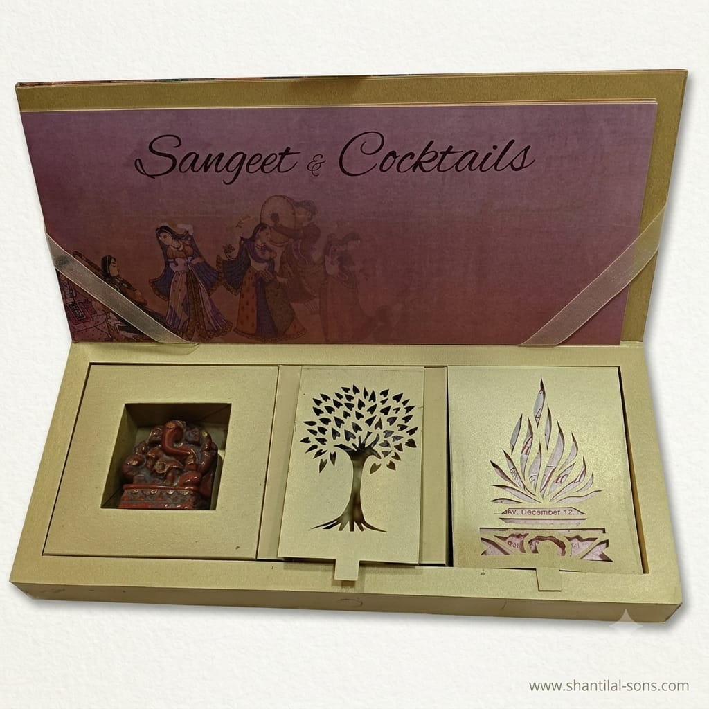 Ganesha Theme Box Wedding Invitation | SS-3506