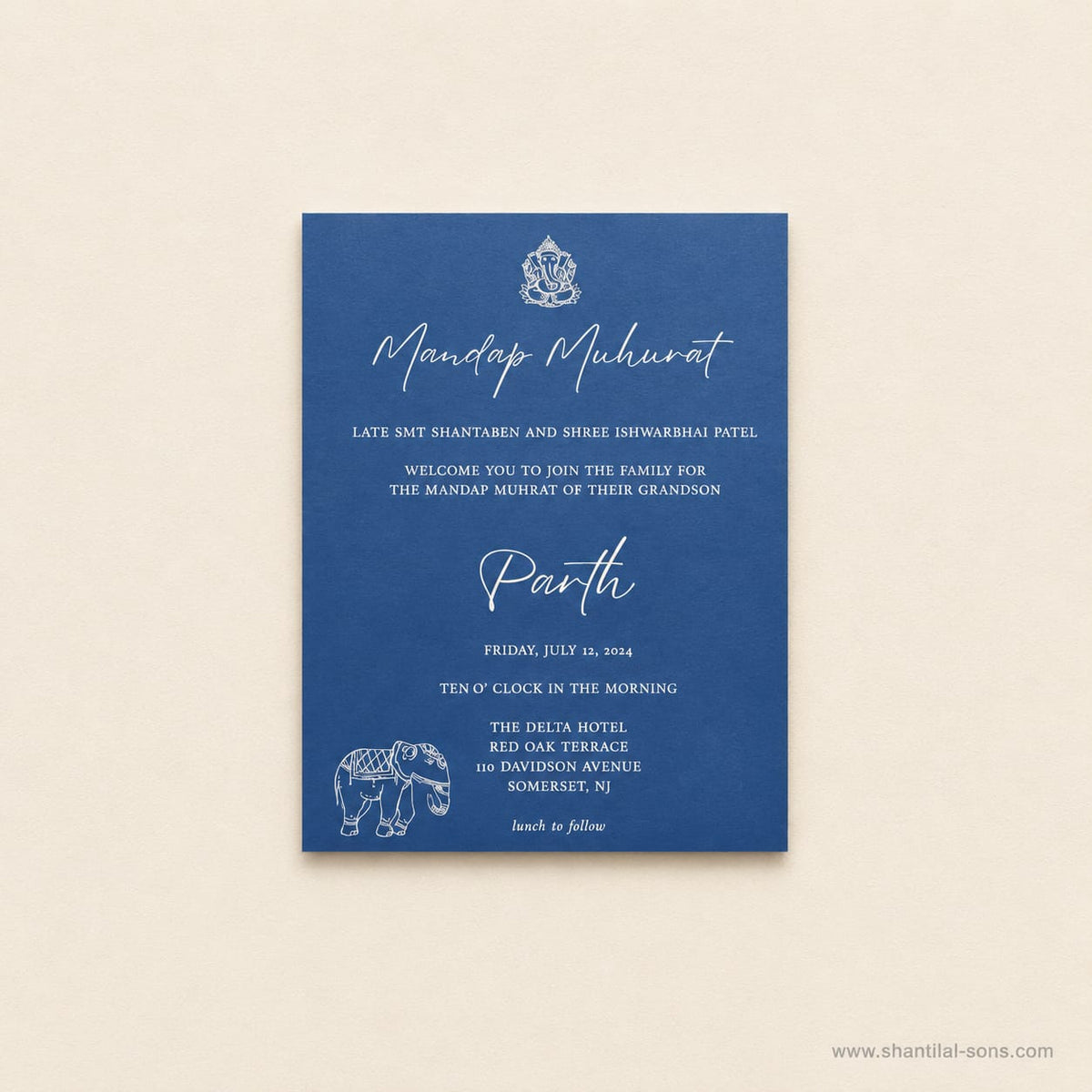 Elegant Wedding Card with Vellum Paper & Wax Seal | SS - 9007