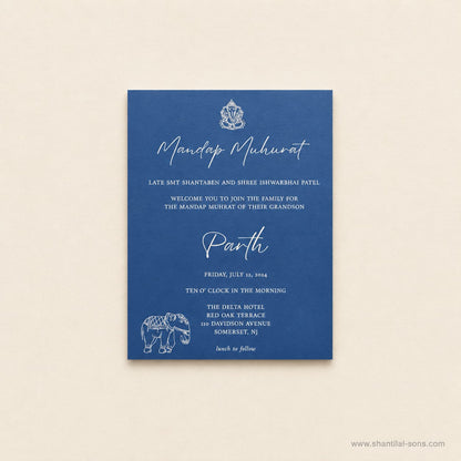 Elegant Wedding Card with Vellum Paper & Wax Seal | SS - 9007
