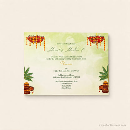 Creative Splash Colours with Traditional Elements Wedding Card | SS - 8023