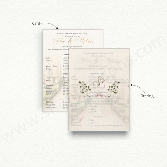 Wedding Itenary with Vellum Paper | A - 10