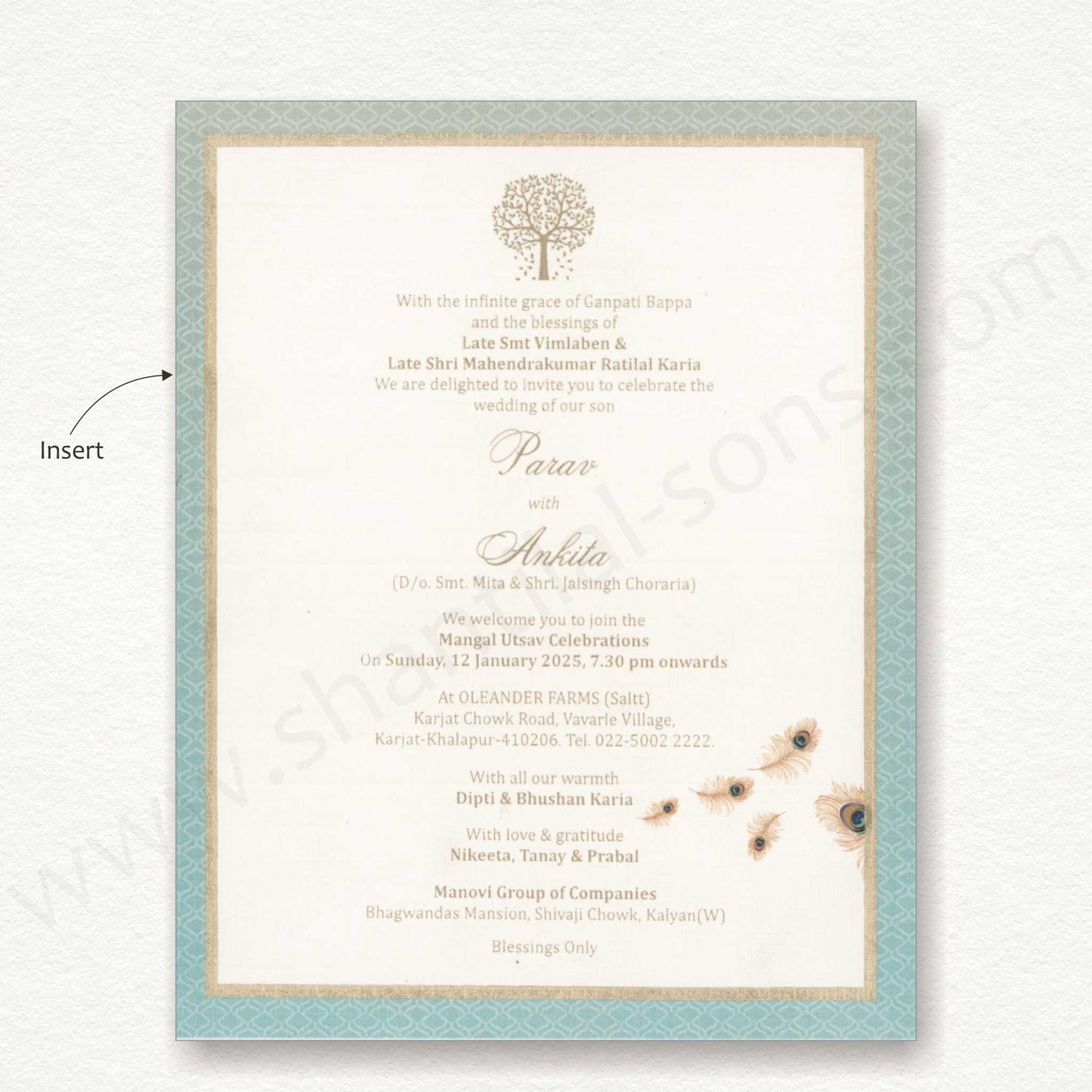 Designer Classy Wedding Card | SS - 8144