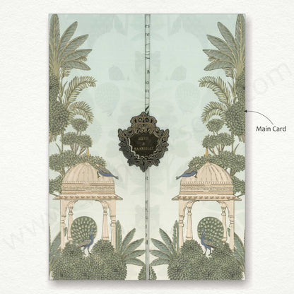 Pichwai Designer Wedding Card | N - 2135