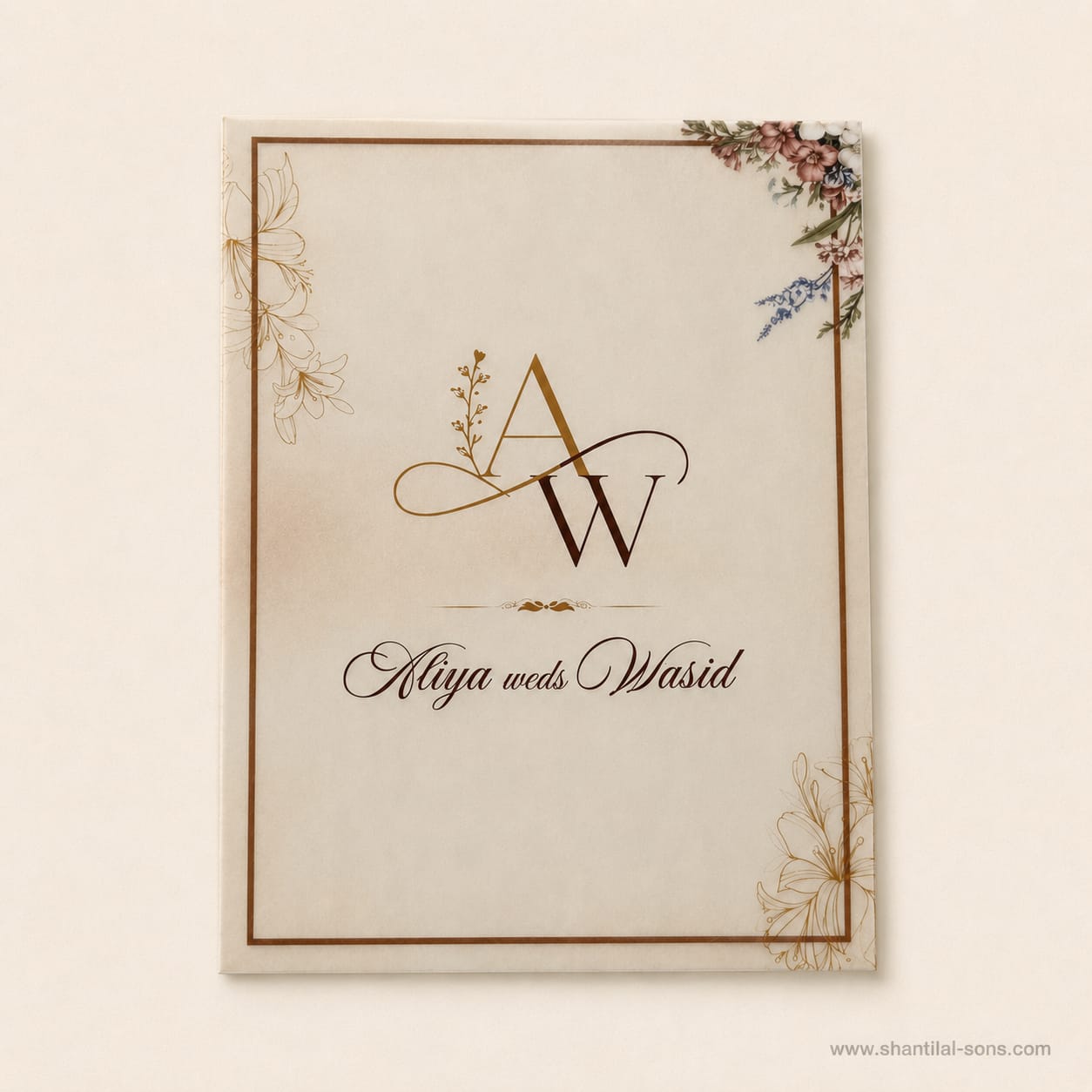 Brown Floral Wedding Invitation |SS-2023