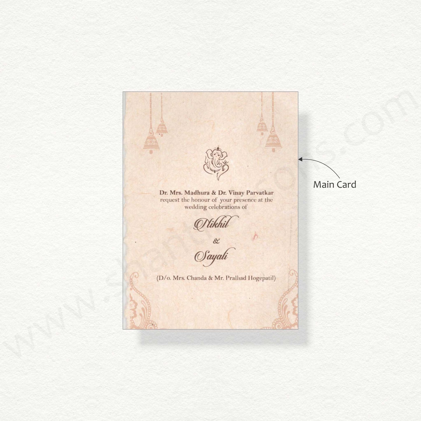 Customized Handmade Paper Wedding Card | SS - 8128